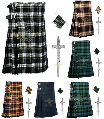 Men's Scottish Traditional 8 Yard Kilt Casual Kilt Various Tartans Colors & Size • $71.25