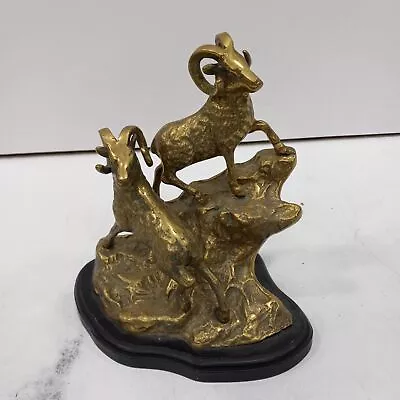 Brass Mountain Goats Sculpture/Figurine Made In Korea • $9.99
