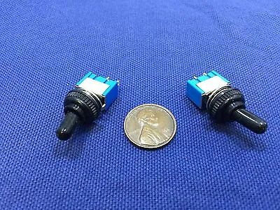 2 Pieces Waterproof Boot SPST ON-OFF Miniature Toggle Switch3A/250VAC6A/125VAC • $9.10