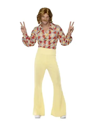 1960's Groovy Guy Hippie Retro Disco Costume 1960's Fancy Dress Flared Trousers • $83.95