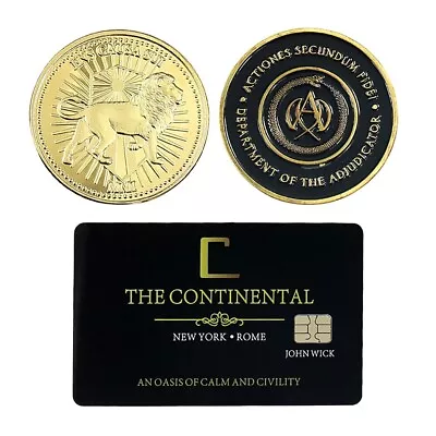 Cosplay Continental Hotel Card Adjudicator Black Medal John Wick Gold Coin  • $6.42