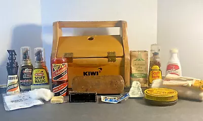 Vintage Kiwi Shoe Groomer Shoe Shine Box Brushes Waxes Creams Made In The USA • $129.88