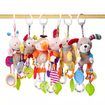 Baby Pushchair Pram Toy Activity Spiral Rattles Toy Stroller Hanging Animal Doll • £9.39