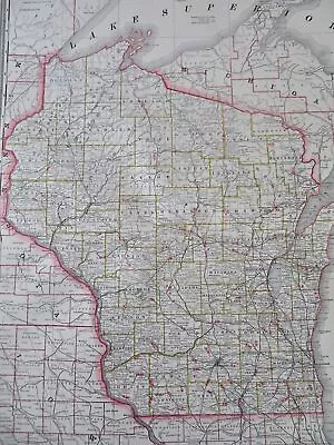 Wisconsin 1887 Large State Map • $60