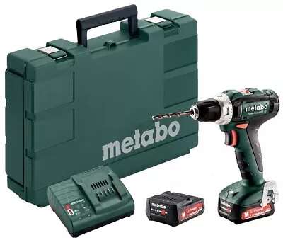 Metabo Powermaxx BS 12 12v Drill Driver Kit 2x2ah Batteries Charger Case New! • £135