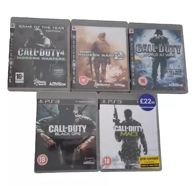 Job Lot Call Of Duty PS3 Games World At War Modern Warfare 2 Black Ops MW3 • £14.99