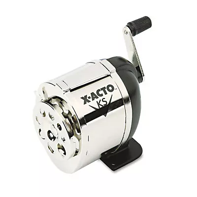 X-Acto KS Manual Classroom Pencil Sharpener Counter/Wall-Mount Black/Chrome 1031 • $15.84