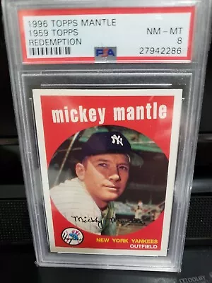 1996 Topps Mickey Mantle Redemption 1959 PSA 8 MN- Mint Sweepstakes  ONLY 2500 • $39.99