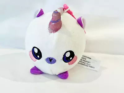 Squeezamals 3  With Plastic Key Clip Plush Unicorn Backpack Keychain • $4.05