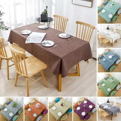 Rectangle Tablecloth Linen Cotton Table Cloth Dining Party Wedding Table Cover • $62.89