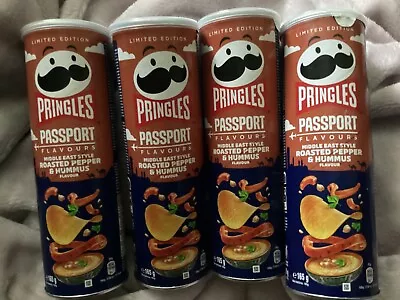 £19.99 • Buy 4 X Pringles Passport Roasted Pepper And Humous Flavour 165g Cans Only 4