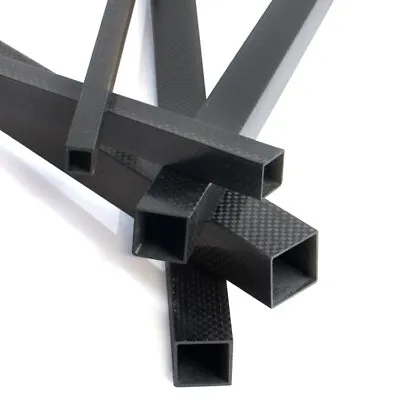 3K Carbon Fiber Square Tube Black 10MM 15MM 20MM 22MM 25MM 30MM X 500mm/600mm • £11.99