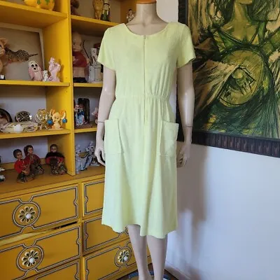 Vintage 70s Sunny Terry Cloth Towel Dress Beach Pool Bath Robe Coverup M • $40