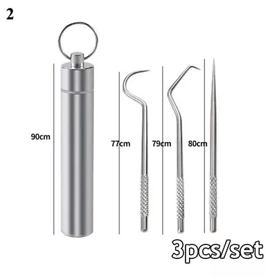 Portable Stainless Steel Toothpick Metal Toothpick Reusable Waterproof Holder • $4.50