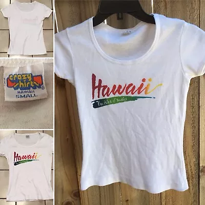 Vintage Crazy Shirts Hawaii The Isles Of Smiles T-Shirt 70s 80s Rainbow Letter • $186.35