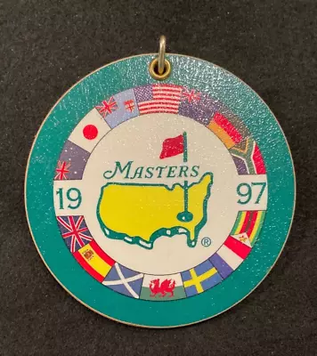 1997 Masters Tournament BAG TAG Winner TIGER WOODS Augusta National Golf Ticket • $19