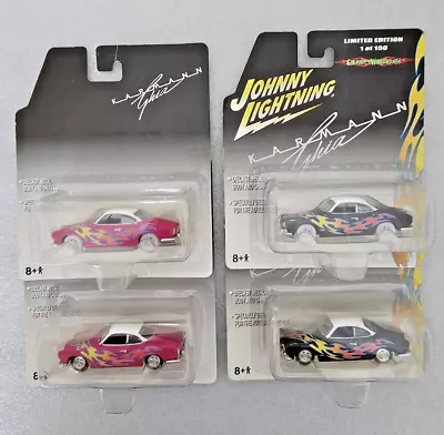 Johnny White Lightning Black & Pink VW KARMANN GHIA 1/150 Chase + Reg Lot Of 4 • $274.99