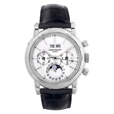 Patek Philippe Perpetual Calendar 3970 EP Platinum Silver Dial 36mm Manual Watch • $182000