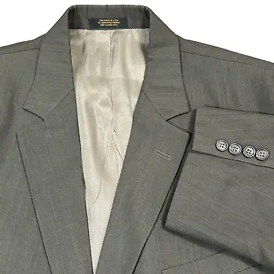 46L Blazer Sport Coat Jacket Hardwick Clothes Poly Wool Blend? Olive Green Gray • $37.78