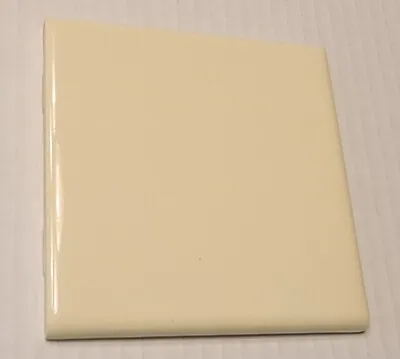 Retro Ceramic Tile Light Cream Yellow Bullnose Gloss Vintage Mid Century Modern • $8.99