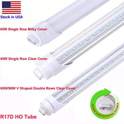 2 Pins HO R17d LED Tube Light 8FT 90W 65W 45W Rotatable 8' LED Bulbs Shop Lamp • $277.19