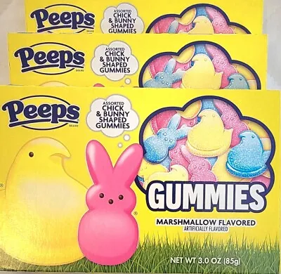 Candy Easter Peeps Gummies Marshmallow Flavored Chicks And Bunnies 3 Pkgs; 3 Oz  • $8.75