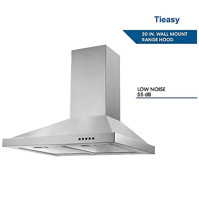 30 Inch Stainless Steel Wall Mount Range Hood 350CFM 3 Speed Vented Kitchen LED • $119.99