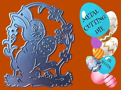 Easter Bunny Metal Cutting Die Easter Rabit Egg Adorable Craft Card Making UK • £4.10