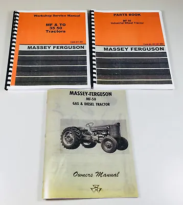 Set Massey Ferguson Mf50 Mf-50 Tractor Service Operator Parts Manual Shop Owners • $56.97