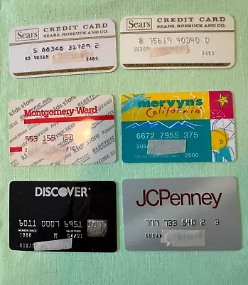 Vintage Lot Expired Credit Cards -80s/90s Discover Sears Mervyns JCPenney Ward • $19.91