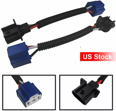 2X H13 9008 Male To H4 9003 Female Wiring Harness Adapters For Jeep Headlights • $7.99