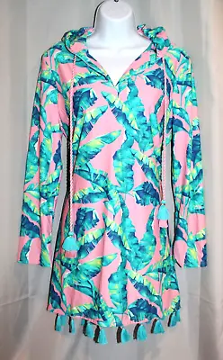 CABANA LIFE Preppy Palm Swimsuit Cover-up Swim Pool Dress W/ Hood 50+ UPV S NWT • $34.99