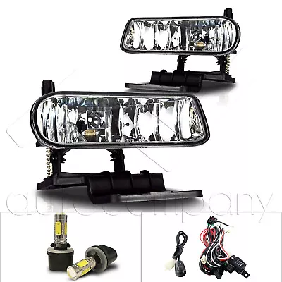 For Silverado Suburban Tahoe Chrome Housing Fog Lights Wiring Kit COB LED Bulbs • $86.78