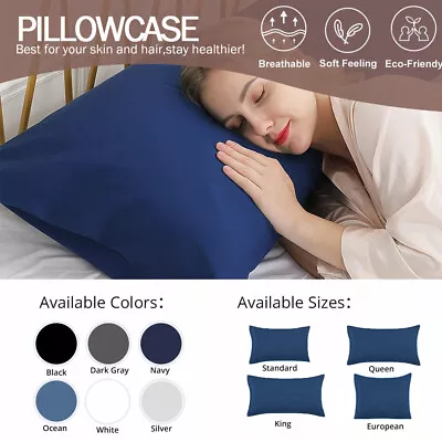 2Pack Pillow Cases European Standard Queen King Hotel Quality Soft Pillowcase AU • $11.99