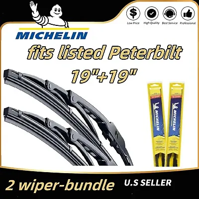 High Performance: Michelin 2-Wiper Blade Set Fits Listed Peterbilt: 13-19-19 • $23.38