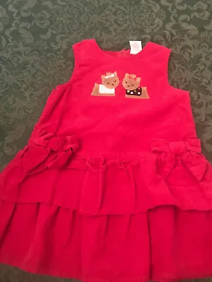 Pups And Kisses 18-24 M Jumper Dress Gymboree Corduroy Bows Christmas Holidays • $14.80