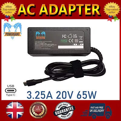 65w 20v 3.25a Powergoat Usb-c Ac Adapter For Hp Elitebook 735 G6 9ft13ea • £15.99