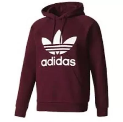 Adidas Originals Mens Trefoil Big Logo Fleece Pullover Hoodie Hooded Sweatshirt • $46.99