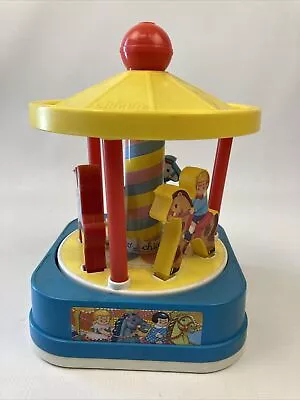 Vintage Chicco Toy Carousel Merry Go Round Horses Music Italy Tested Works • $18.74