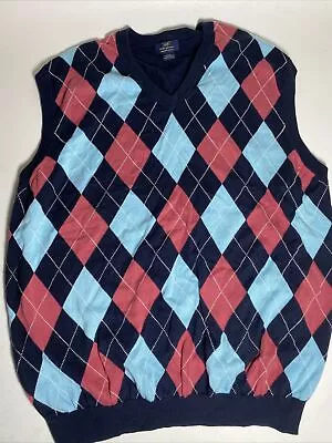 Brooks Brothers 346 Argyle Sweater Vest Mens Size XXL V Neck Supima Cotton • $29