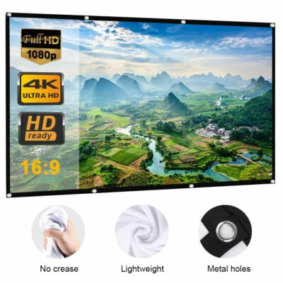 $14.88 • Buy 150inch Foldable Projector Screen Portable Home Movie Cinema 16:9 HD Outdoor AU