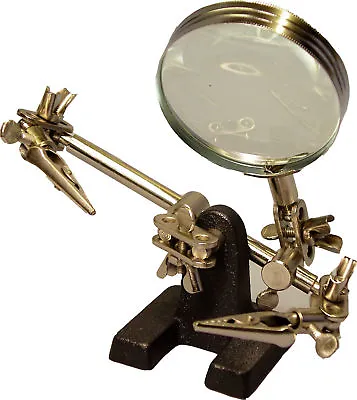 Helping Hand Magnifier Magnifying Glass Clamp Soldering Stand Crocod Iron New • £11.99