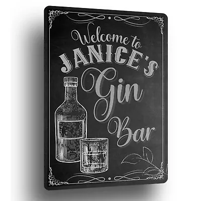 Personalised Sign For Gin Bar Retro Tonic Wine Wall Art Garden Shed Kitchen Home • £5.99