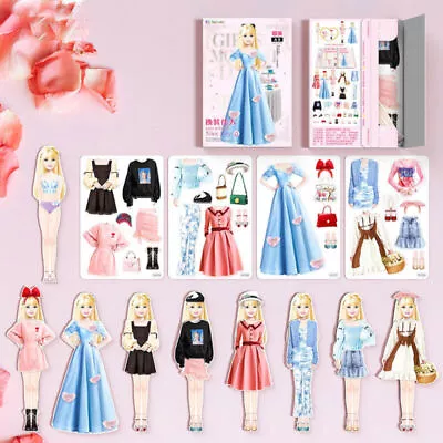 Magnetic Princess Dress Up Paper Doll Stickers Clothes Changing Toys Games Gifts • £4.99