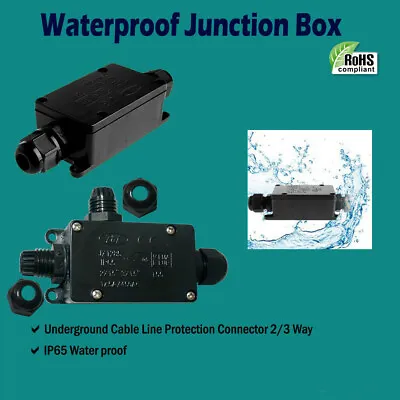 £4.99 • Buy Electric Inline Cable Connector Outdoor IP65 Waterproof 2/3way Junction Boxes UK