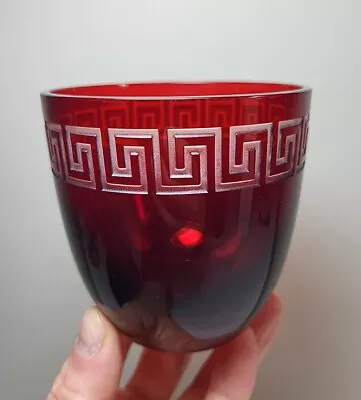 Rare Versace Glass Whiskey Water Wine Red Rosenthal Glass Cup Greek • $99.99