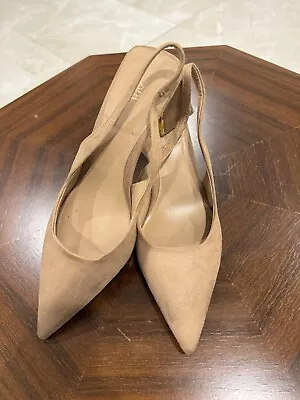 Zara Beige Suede Slingbacks - Size 39 • $30