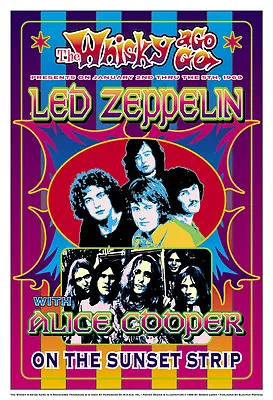 $15 • Buy  Led Zeppelin At The Whisky A Go Go Concert Poster 1969   13 3/4 X 19 3/4