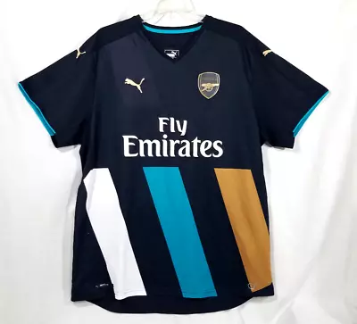 Vintage Puma Arsenal Fly Emirates Dry Cell Football Soccer Club Jersey FC Shirt • $54.99