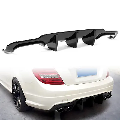 For Mercedes W204 C250 C300 C350 C63 AMG 2012-14 Gloss Black ABS Rear Diffuser • $105.02